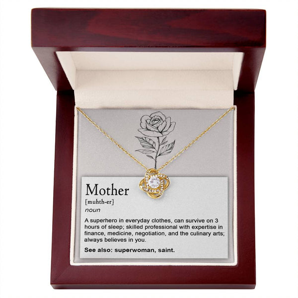 Mom-Superhero Love Knot Necklace