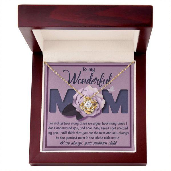 Mom-The Greatest Mom Love Knot Necklace