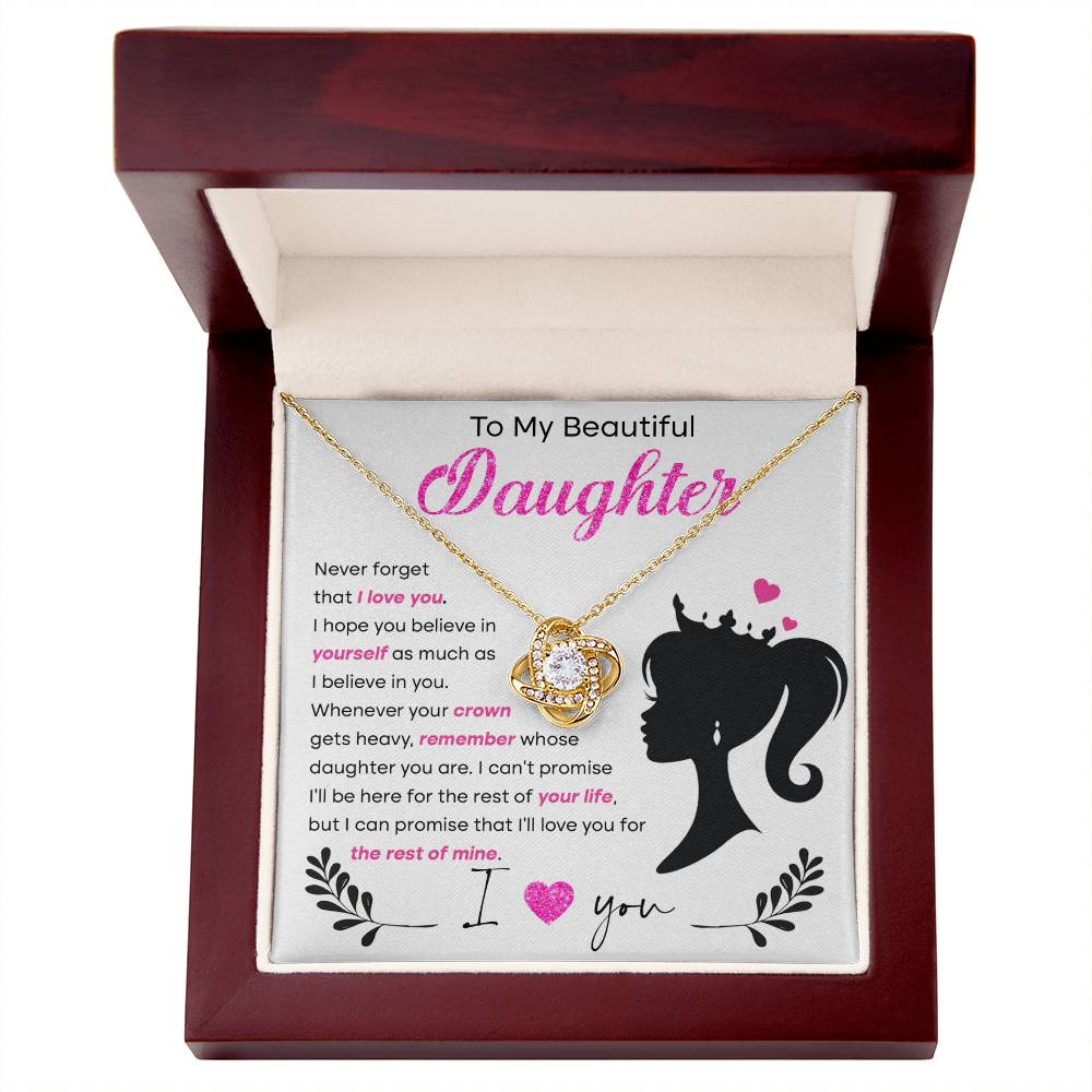 Timeless Keep Sake Love knot necklace to my Beautiful Daughter