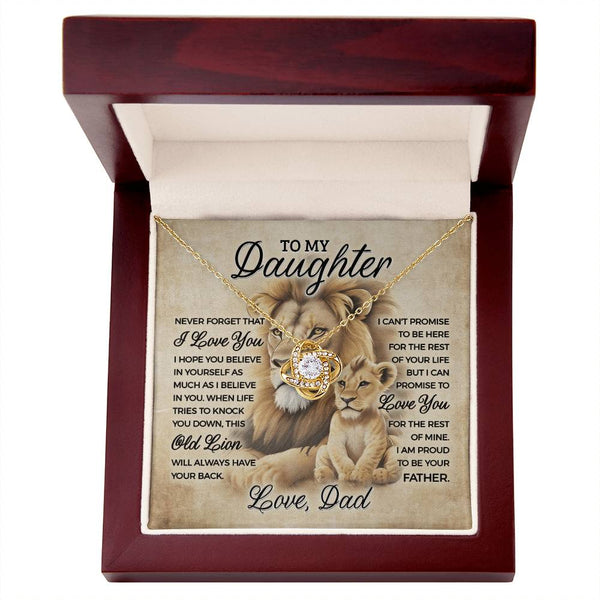 Love from Old Lion to Cub Necklace for Daughter | Meaningful Gift for Her