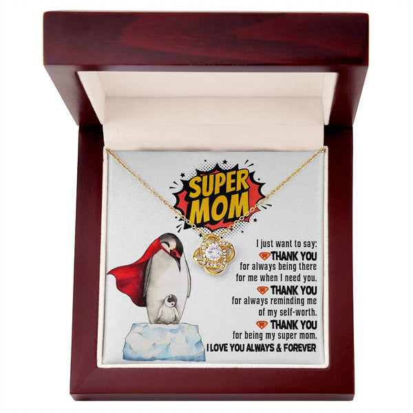 Mom-Super Mom Love Knot Necklace