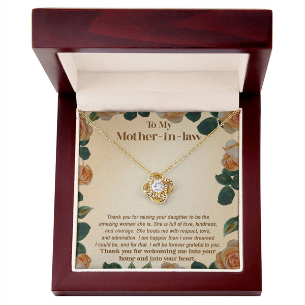Mother-in-law-Grateful To You Love Knot Necklace