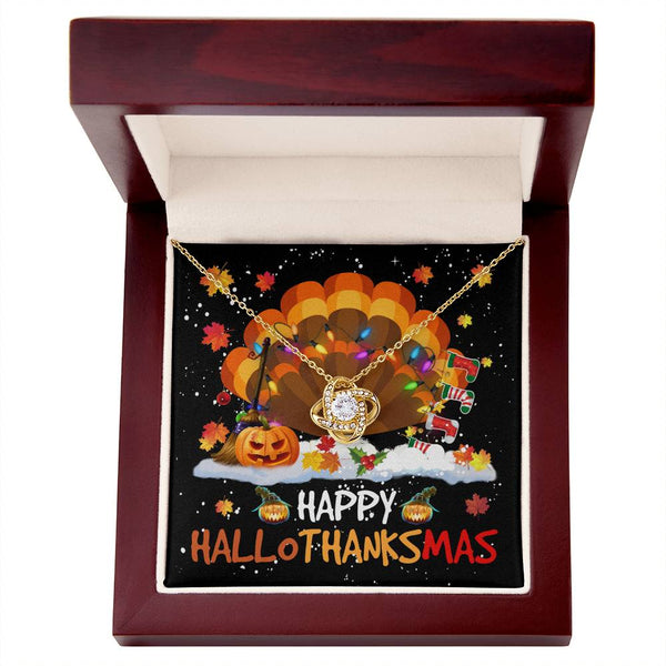 HappyHalloThanksMas Love Knot Necklace for Halloween