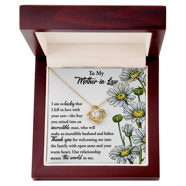 Mother-In-Law-Warm Heart Love Knot Necklace