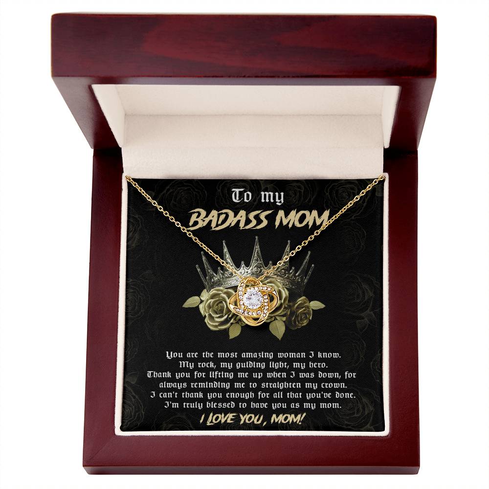 Mom-Straighten My Crown Love Knot Necklace