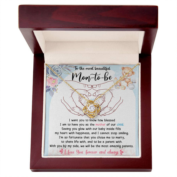 Mom To Be-You Chose Me Love Knot Necklace