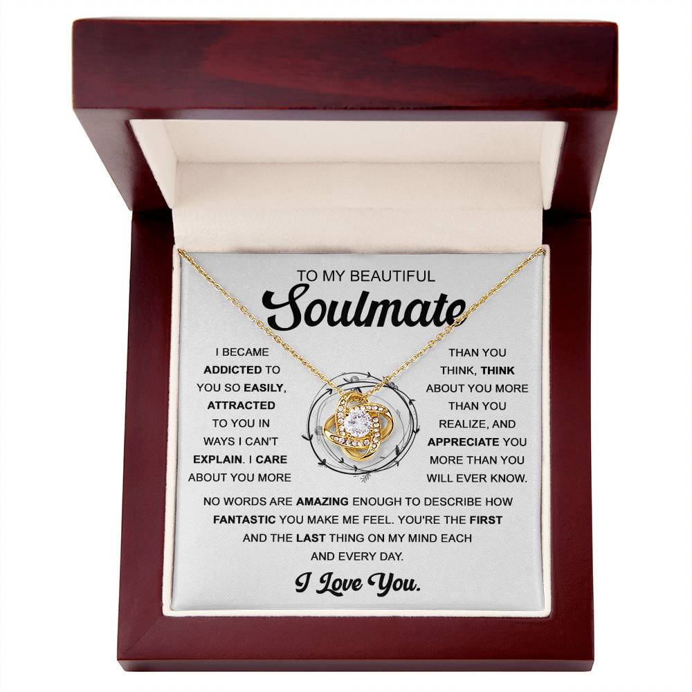 I am Addicted to you - Love Knot Necklace - To my Soulmate