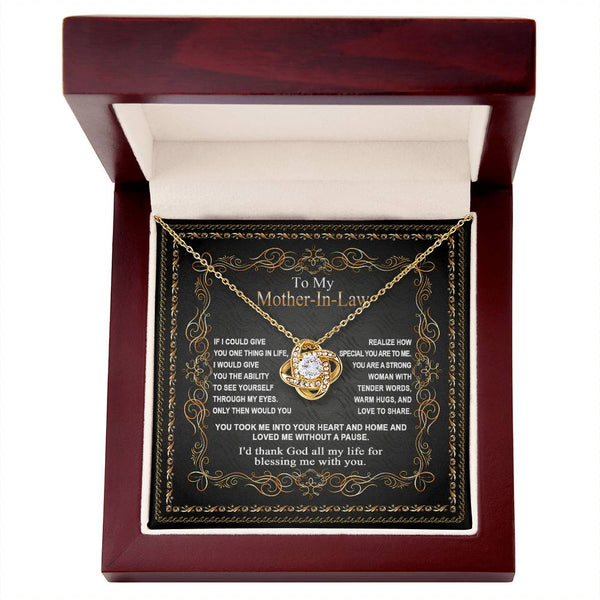 Mother-In-Law-Through My Eyes Love Knot Necklace