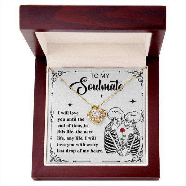 To My Soulmate - Love You Until the End of Time - Halloween Love Knot Necklace