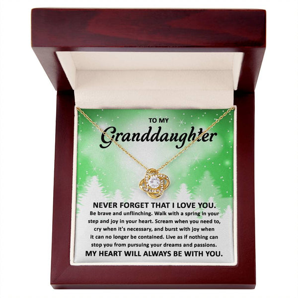 Granddaughter-Pursuing Your Dreams Love Knot Necklace