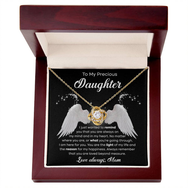 Unbreakable Ties - Love Knot Necklace - To my Precious Daughter