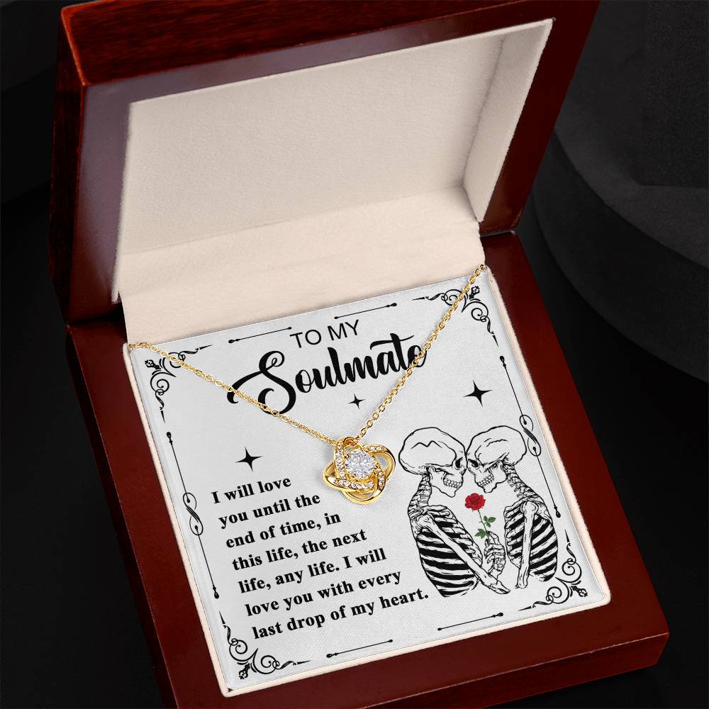 To My Soulmate - Love You Until the End of Time - Halloween Love Knot Necklace