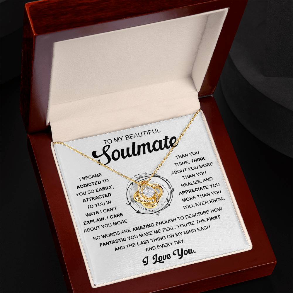 I am Addicted to you - Love Knot Necklace - To my Soulmate