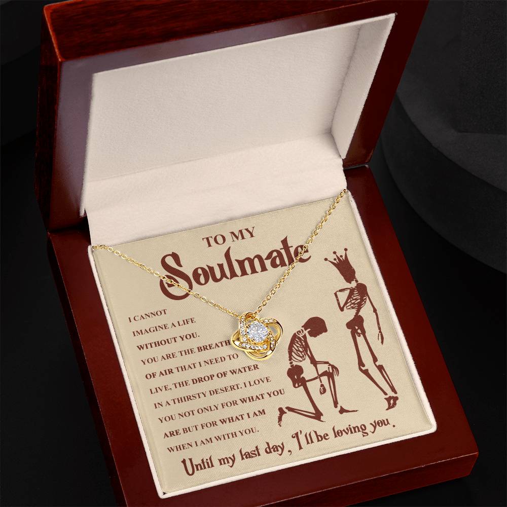 Soulmate - I Will Love You Until My Last Day - Halloween Love Knot Necklace