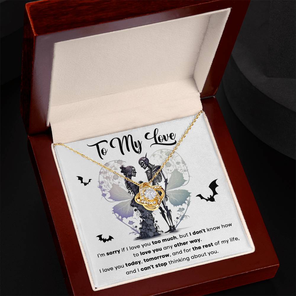 To My Love-Love Too Much Halloween Love Knot Necklace