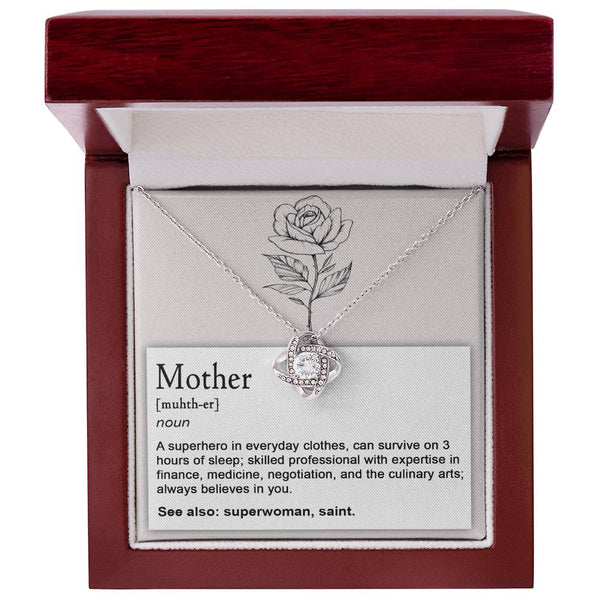 Mom-Superhero Love Knot Necklace