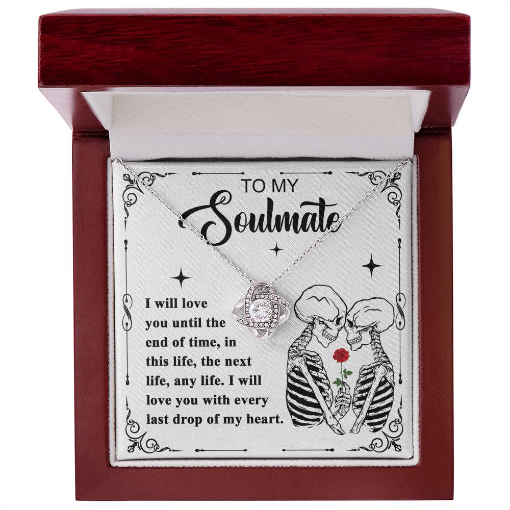 To My Soulmate - Love You Until the End of Time - Halloween Love Knot Necklace