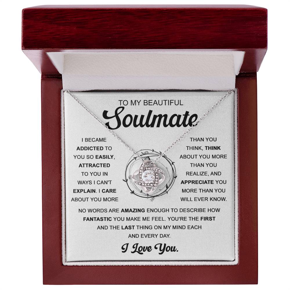 I am Addicted to you - Love Knot Necklace - To my Soulmate