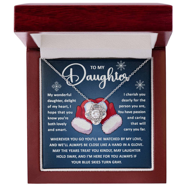 Daughter-Hand In Glove Love Knot Necklace