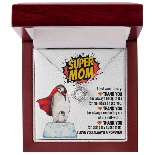 Mom-Super Mom Love Knot Necklace
