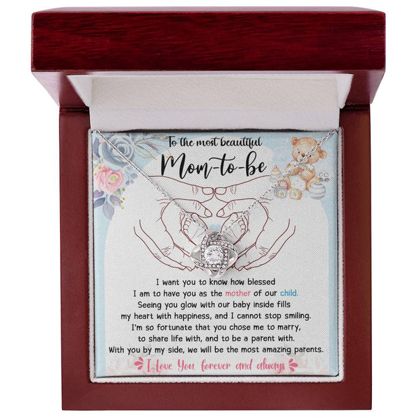 Mom To Be-You Chose Me Love Knot Necklace