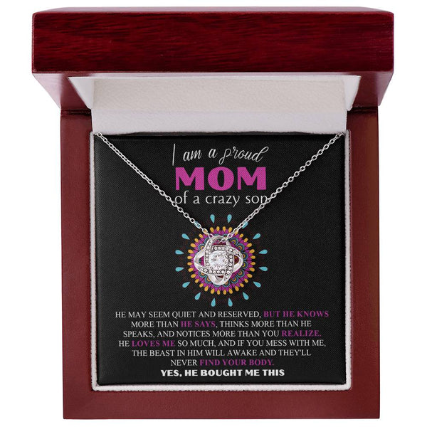 Mom-Proud Mom Love Knot Necklace
