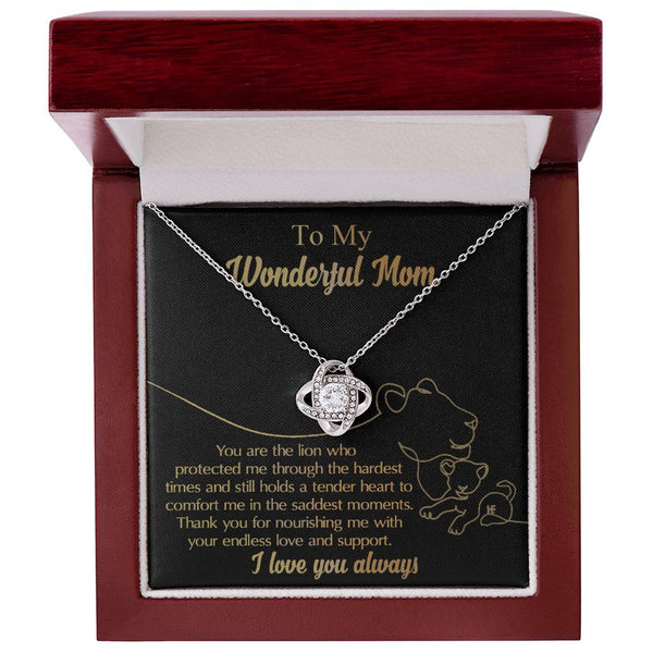 Mom-The Lion Love Knot Necklace