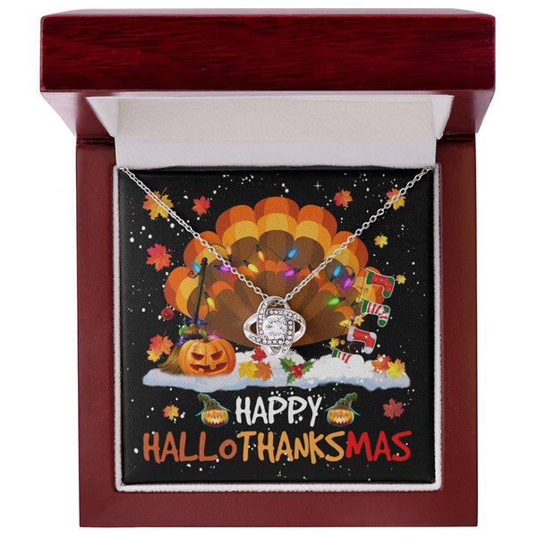 HappyHalloThanksMas Love Knot Necklace for Halloween