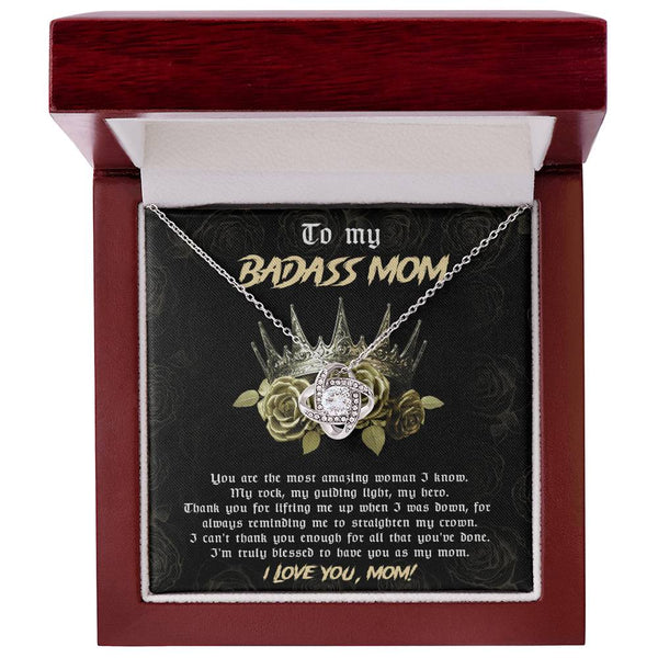 Mom-Straighten My Crown Love Knot Necklace