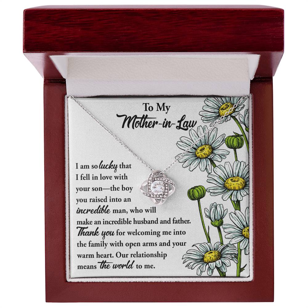 Mother-In-Law-Warm Heart Love Knot Necklace