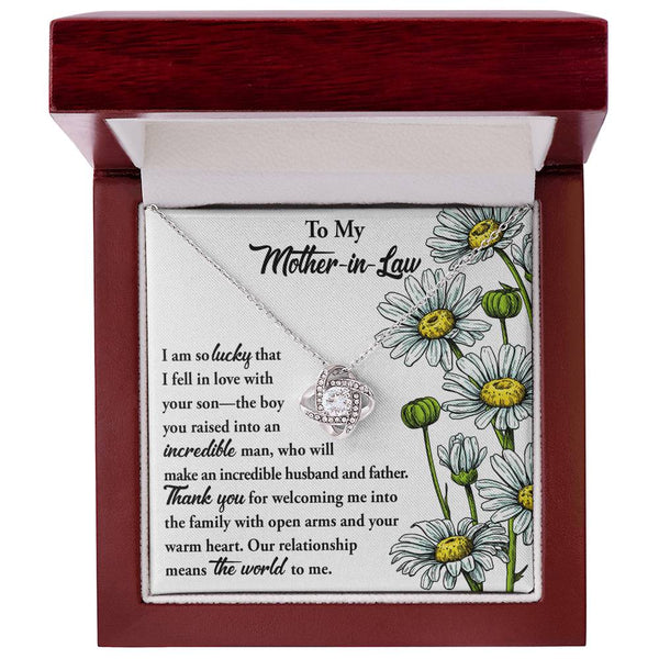 Mother-In-Law-Warm Heart Love Knot Necklace