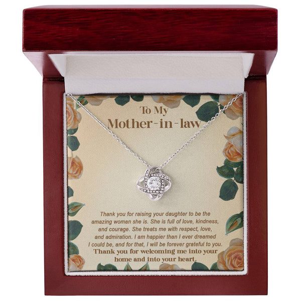 Mother-in-law-Grateful To You Love Knot Necklace