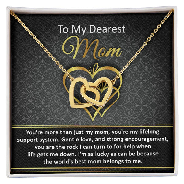 Mom-Belongs To Me2 Interlocking Heart Necklace
