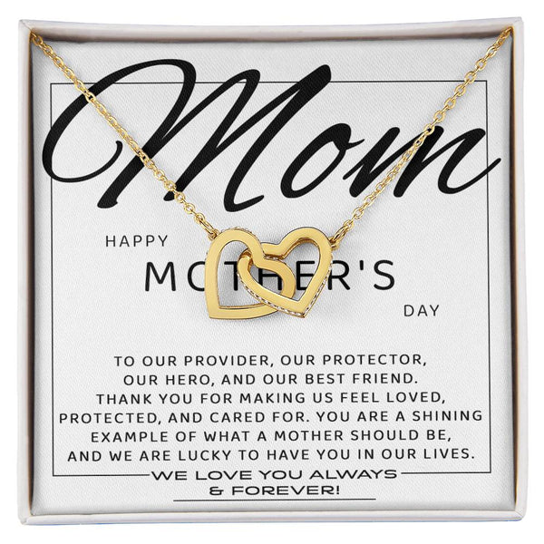 Mom-Our Best Friend Interlocking Heart Necklace