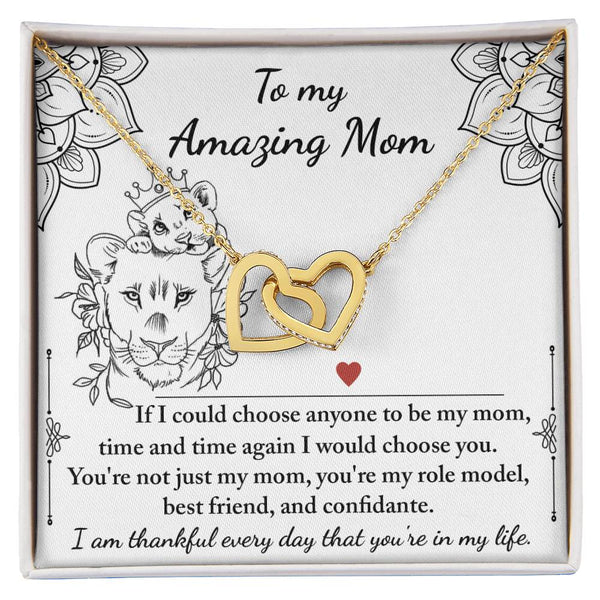 Mom-Be My Mom Interlocking Heart Necklace