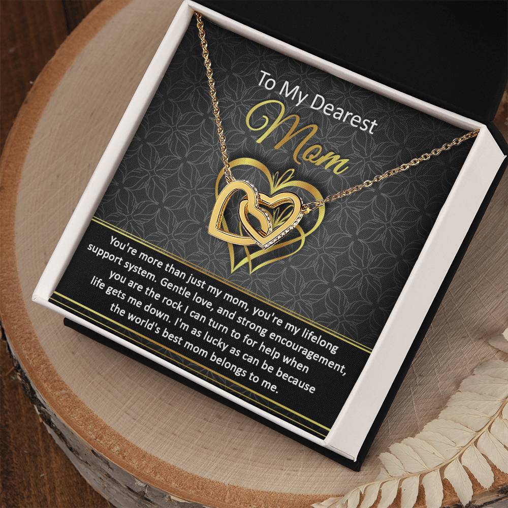 Mom-Belongs To Me2 Interlocking Heart Necklace
