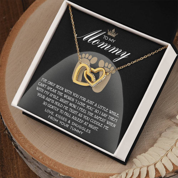 Mama-To-Be-I Love You Interlocking Heart Necklace