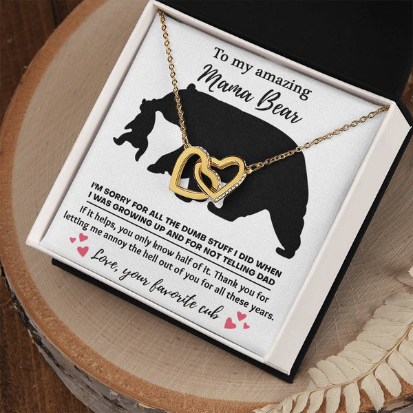 Mom-Not Telling Dad Interlocking Heart Necklace