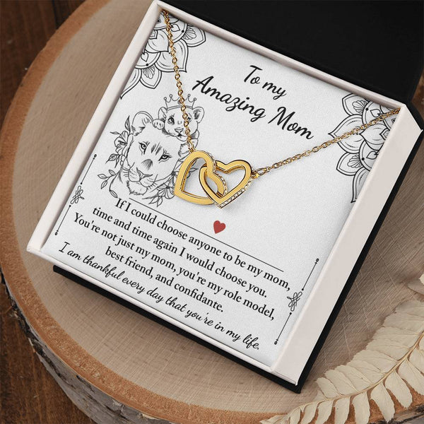 Mom-Be My Mom Interlocking Heart Necklace