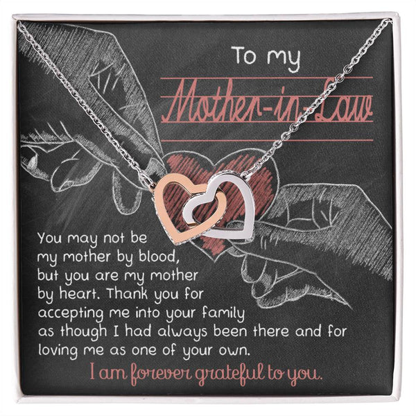 Mother-In-Law-Mother By Heart Interlocking Heart Necklace