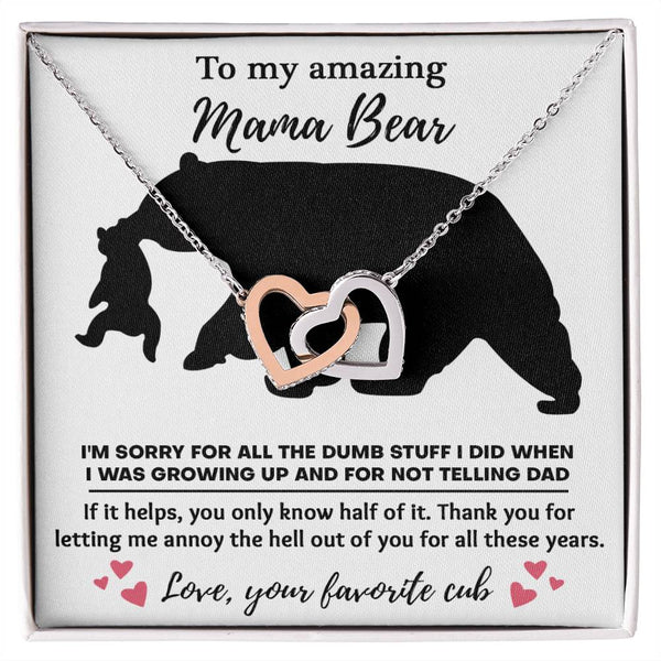 Mom-Not Telling Dad Interlocking Heart Necklace