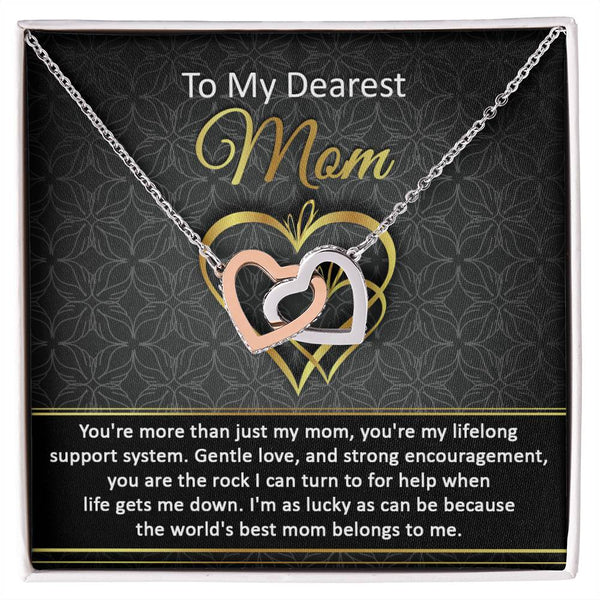 Mom-Belongs To Me2 Interlocking Heart Necklace