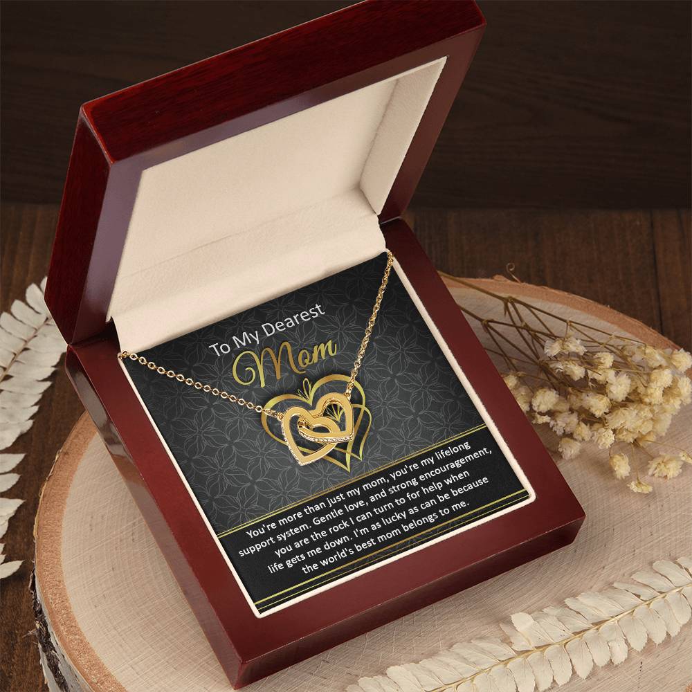 Mom-Belongs To Me2 Interlocking Heart Necklace