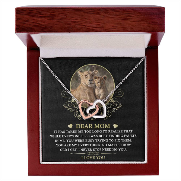 Mom-My Everything Interlocking Heart Necklace