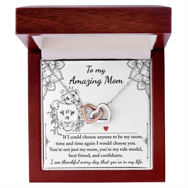 Mom-Be My Mom Interlocking Heart Necklace