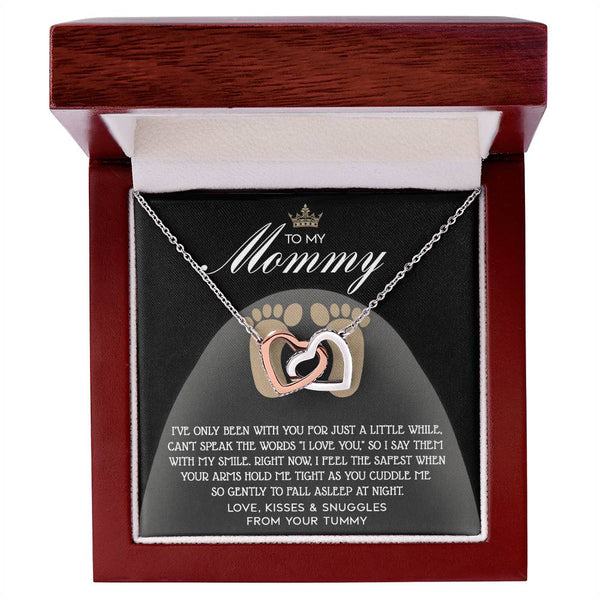 Mama-To-Be-I Love You Interlocking Heart Necklace