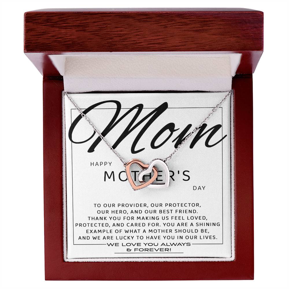 Mom-Our Best Friend Interlocking Heart Necklace