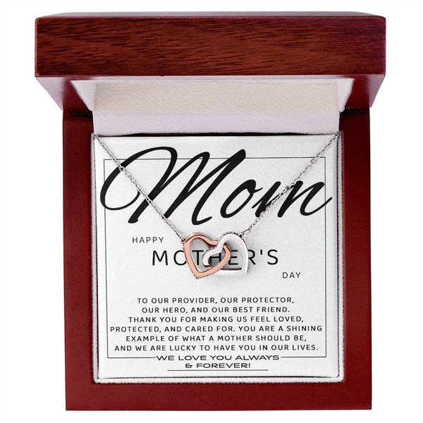 Mom-Our Best Friend Interlocking Heart Necklace