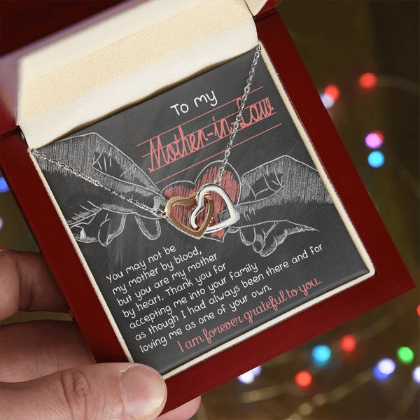 Mother-In-Law-Mother By Heart Interlocking Heart Necklace