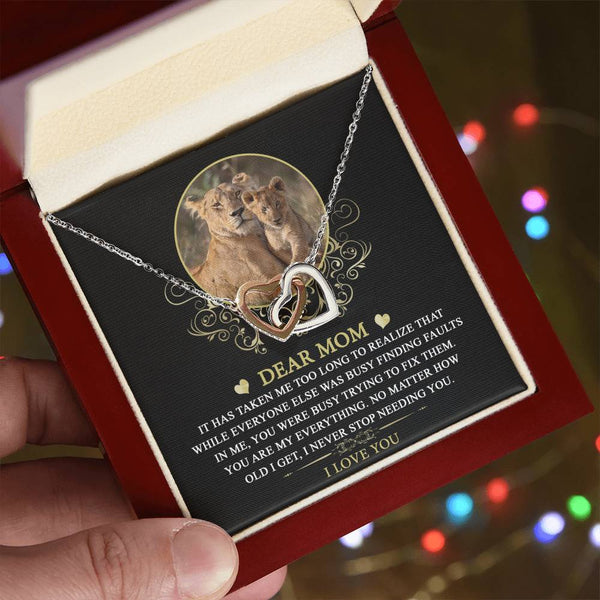 Mom-My Everything Interlocking Heart Necklace